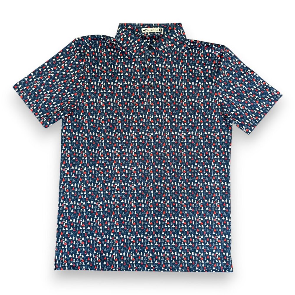 Merrill Apparel Men's Christmas Tree Pattern Polo